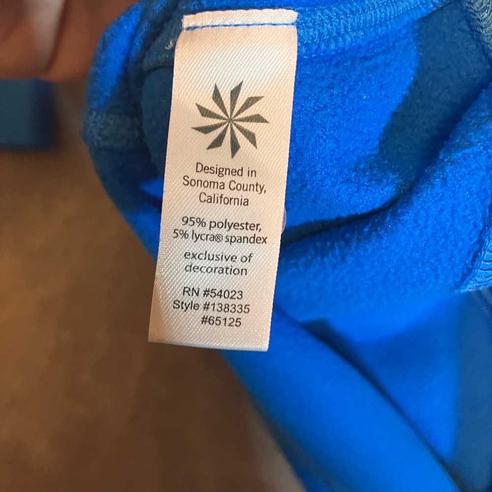 Athleta Womens Cowl Neck Athletic Sweatshirt Size S Small Blue Thumb Holes - Picture 8 of 10